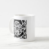 Initiaal C Monogram. Floral Name Gepersonaliseerd Koffiemok (Voorkant links)