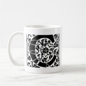 Initiaal C Monogram. Floral Name Gepersonaliseerd Koffiemok (Links)