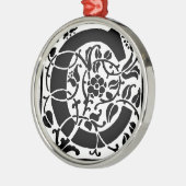 Initiaal C Monogram. Floral Name Gepersonaliseerd Metalen Ornament (Links)