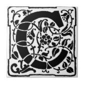 Initiaal C Monogram. Floral Name Gepersonaliseerd  Tegeltje (Voorkant)