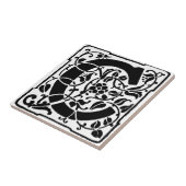 Initiaal C Monogram. Floral Name Gepersonaliseerd  Tegeltje (Zijkant)