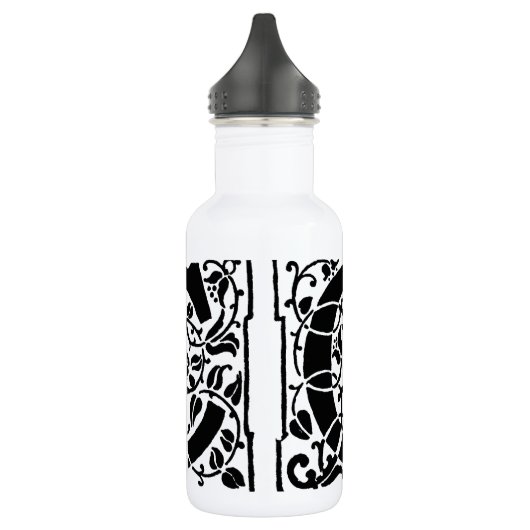 Initiaal C Monogram. Floral Name Gepersonaliseerd  Waterfles (Links)