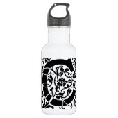 Initiaal C Monogram. Floral Name Gepersonaliseerd  Waterfles (Voorkant)