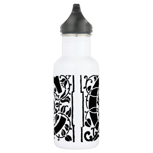 Initiaal C Monogram. Floral Name Gepersonaliseerd  Waterfles (Rechts)