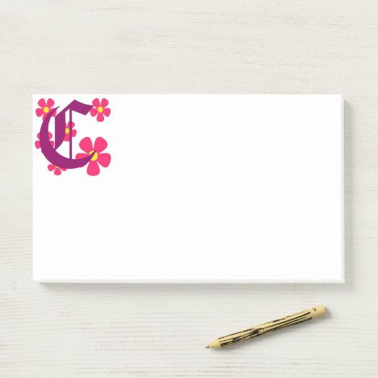 Initiaal C Monogram Opmerkingen Post-it® Notes (Op bureau)