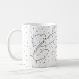 Initiaal C Monogram Witte Diamanten Print Koffiemok
