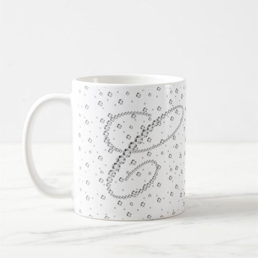 Initiaal C Monogram Witte Diamanten Print Koffiemok (Links)