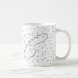 Initiaal C Monogram Witte Diamanten Print Koffiemok