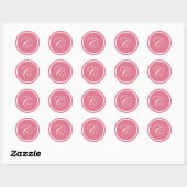 Initiaal C prinses roze monogram zegel partij guns (Vel)