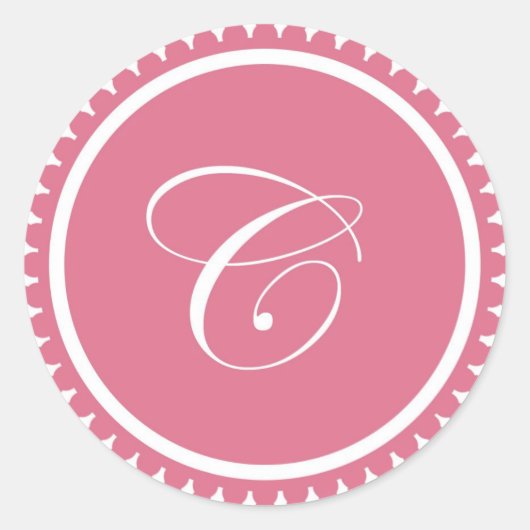 Initiaal C prinses roze monogram zegel partij guns (Voorkant)