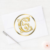 Initiaal C ronde Sticker in goud (Envelop)
