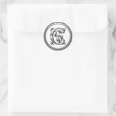 Initiaal C Ronde Sticker in Zilver (Tas)