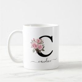 Initiaal C Rozen Bloemen Monogram Naam Koffiemok