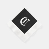 Initiaal C van zwart-wit monogram, Servet (Hoek)