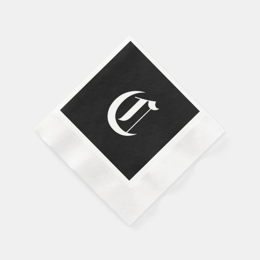 Initiaal C van zwart-wit monogram, Servet (Hoek)