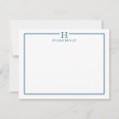 Initiaal Cadeau voor Heren Kantoor Stationery Navy Notitiekaartje (Voorkant)