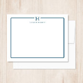 Initiaal Cadeau voor Heren Kantoor Stationery Navy Notitiekaartje