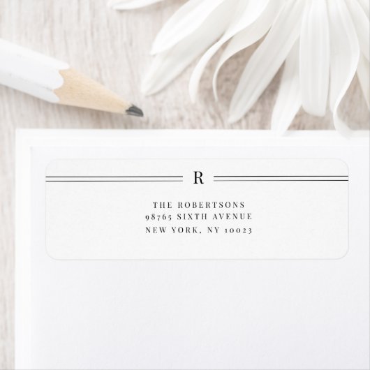 Initiaal Classic Wedding Return Adreslabel Etiket (Insitu)