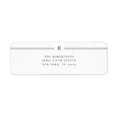 Initiaal Classic Wedding Return Adreslabel Etiket (Voorkant)