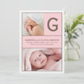 Initiaal Collage | Roze Aankondiging (Staand voorkant)