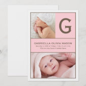 Initiaal Collage | Roze Aankondiging (Voorkant / Achterkant)