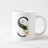 Initiaal Cup met de letter S en de bloemen Grote Koffiekop (Rechts)