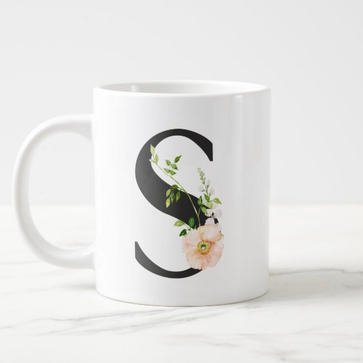 Initiaal Cup met de letter S en de bloemen Grote Koffiekop (Links)