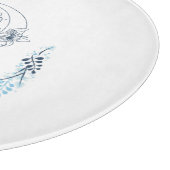 Initiaal "D" Blauw Monogram Kalm Bloemen Snijplank (Hoek)