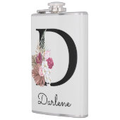 Initiaal D Monogram Roze Boho Floral Heupfles (Links)