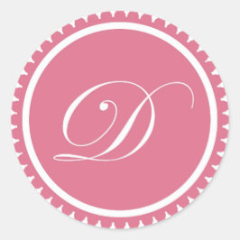 Initiaal D princess roink-monogram, voor partij Ronde Sticker
