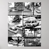 Initiaal D Racing Manga Wall Design Versie 2 Poster (Voorkant)