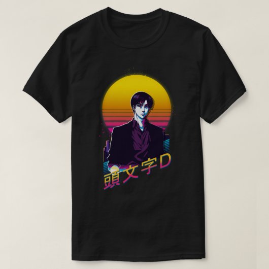 Initiaal D Ryosuke Takahashi Retrowave T-shirt (Design voorkant)