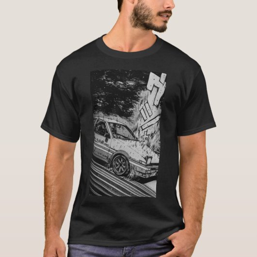 Initiaal D Toyota AE86 Drifting Premium T-Shirt (Voorkant)