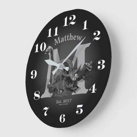 Initiaal Dinosaur en datum Grote Klok (Hoek)