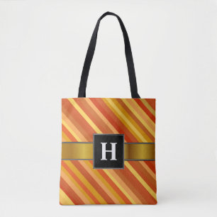 Initiaal; Door goudvis geïnspireerd gekleurd band Tote Bag