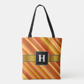 Initiaal; Door goudvis geïnspireerd gekleurd bandp Tote Bag (Achterkant)