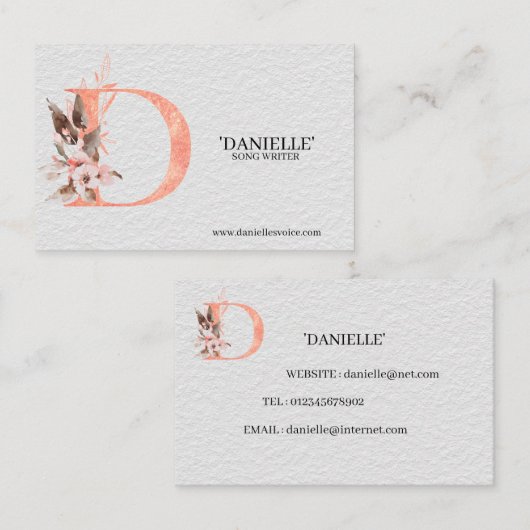 Initiaal - dubbelzijdig Visitekaartje (Voorkant / Achterkant)