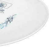 Initiaal "E" Blauw Monogram Kalm Bloemen Snijplank (Hoek)