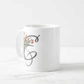 Initiaal E,  Euphorbia Coffee Mok (Voorkant links)