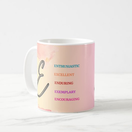 Initiaal "E" Mok (11oz) (Voorkant links)