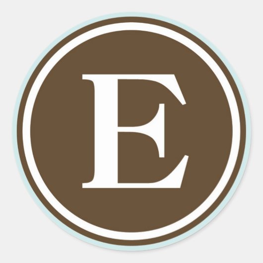 Initiaal E monogram cirkel letter zegel (Voorkant)