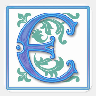 Initiaal E - Monogram E Vierkante Sticker