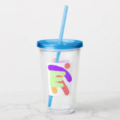 INITIAAL E MONOGRAM KINDER ACRYL DRINKBEKER (Achterkant)