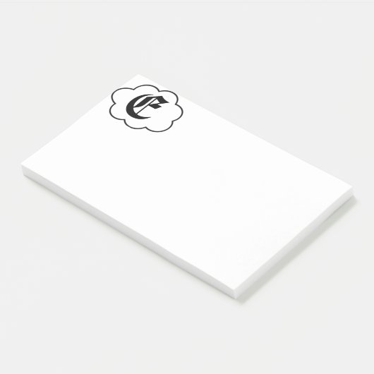 Initiaal E Monogram Post-it Nota's Post-it® Notes (Schuin)