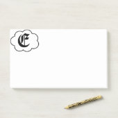 Initiaal E Monogram Post-it Nota's Post-it® Notes (Op bureau)
