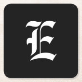 Initiaal E van zwart-wit monogram, Kartonnen Onderzetters (Voorkant)