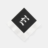 Initiaal E van zwart-wit monogram, Servet (Hoek)