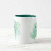 Initiaal E Waterverf Monogram Groen Botanisch Mok (Midden)