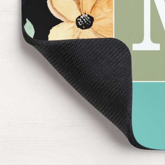 Initiaal Elegant combinatiepatroon en kleurblauw Muismat (Hoek)