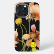 initiaal elegante feminine design Flowers black
